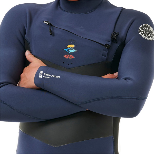 2025 Rip Curl Mens Dawn Patrol 4/3mm Chest Zip Våddragt 157MFS - Navy